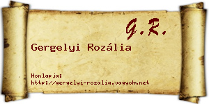 Gergelyi Rozália névjegykártya
